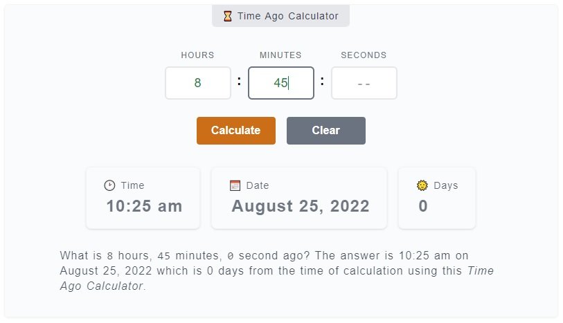 What Time Was It 7 Hours Ago